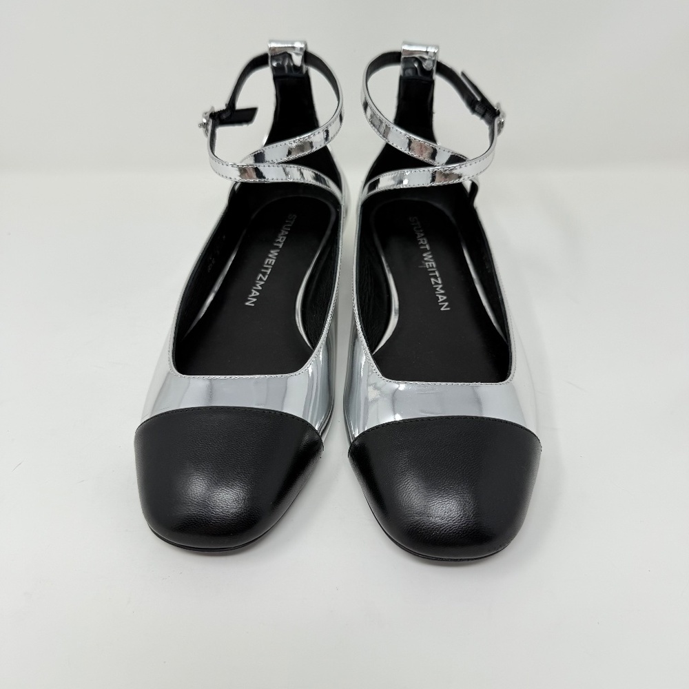 New Stuart Weitzman Eden Cross Strap Ballet Flat Sz 7 - Picture 8 of 12